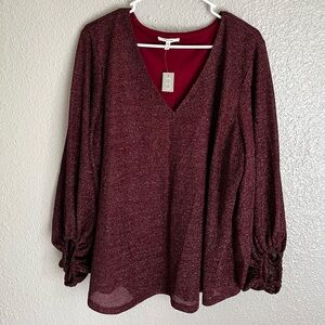 Glitter Burgundy Blouse